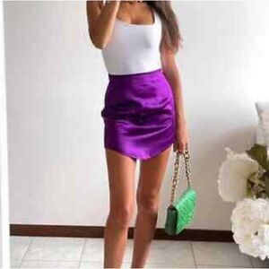 Zara Purple Satin Skirt
